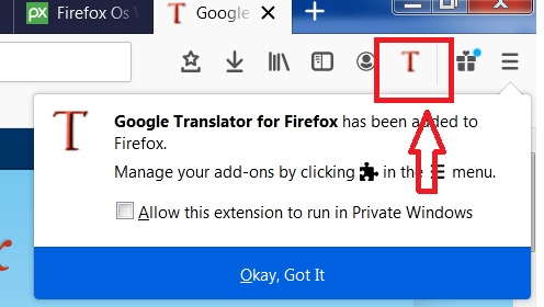 cara memasang google translator di browser firefox 2